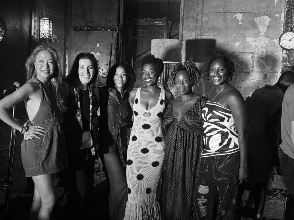 The cast of Suffs at Housso Sémon's Out of the Blue solo show. Left to right: J Jaygee Macapugay, Ally Bonino, Tonny Award Winner Nikki M James, Housso Sémon, Anastcia McCleskey, Tsilala Brock

Photo by: Johnathan Florez
