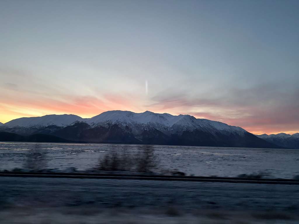 Alaskan skies during a day trip with the Anchorage International Film Festival.