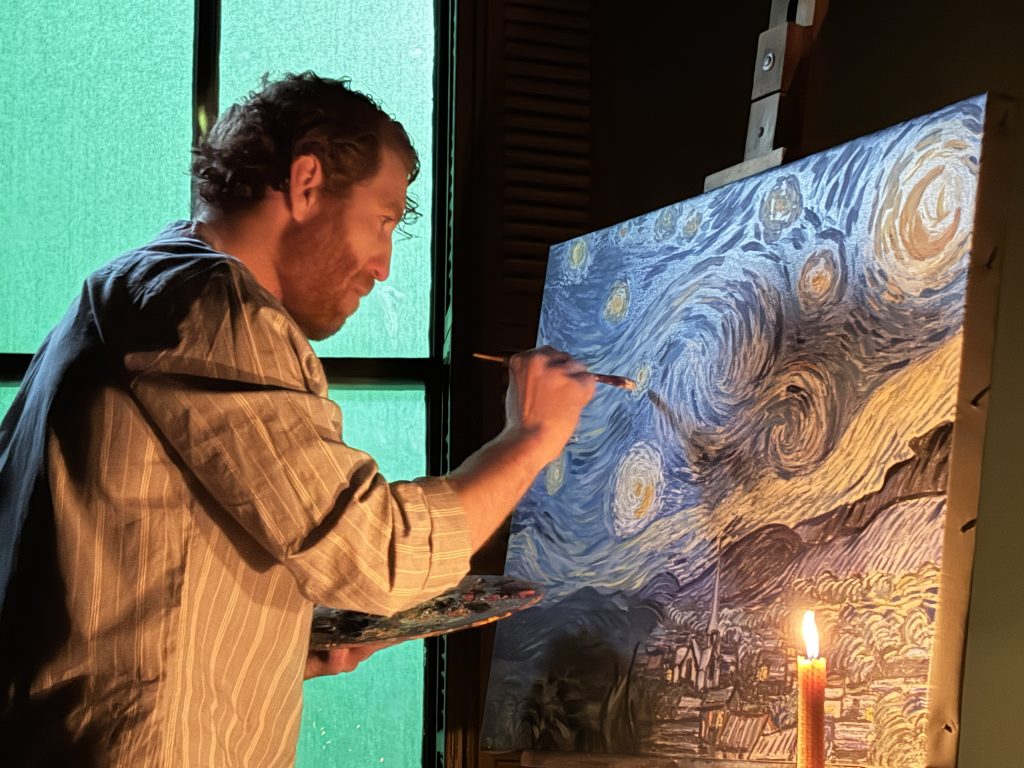 Bryan Mittelstadt as Vincent Van Gogh on the set of Chen Drachman's upcoming film Blood and Sex Over Ambition in Waco, TX.
